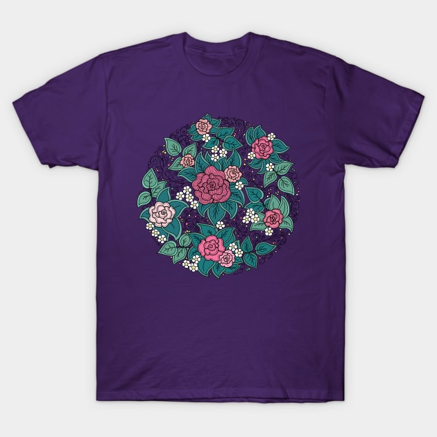 Floral pattern of spirals, swirls, doodles T-Shirt by kavalenkava